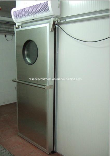 Stainless Steel Cold Room Sliding Door with Round Window and Gas R404A