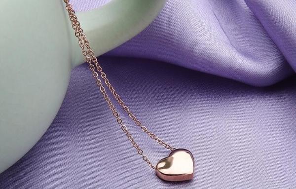 Buy cheap Stainless Steel Necklace Pink Gold 18K Rose Golden Fashion Necklace from wholesalers