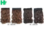 16 Inch Curling Synthetic Hair Extensions Clip In Tangle Free For Lady