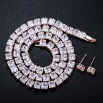 Simple Female White Crystal Jewelry Set Charm Necklace Bracele Earring Ring For