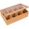 Buy cheap 8 Compartments Bamboo Storage Box Tea Bag Chest Natural Color No Petrochemicals from wholesalers