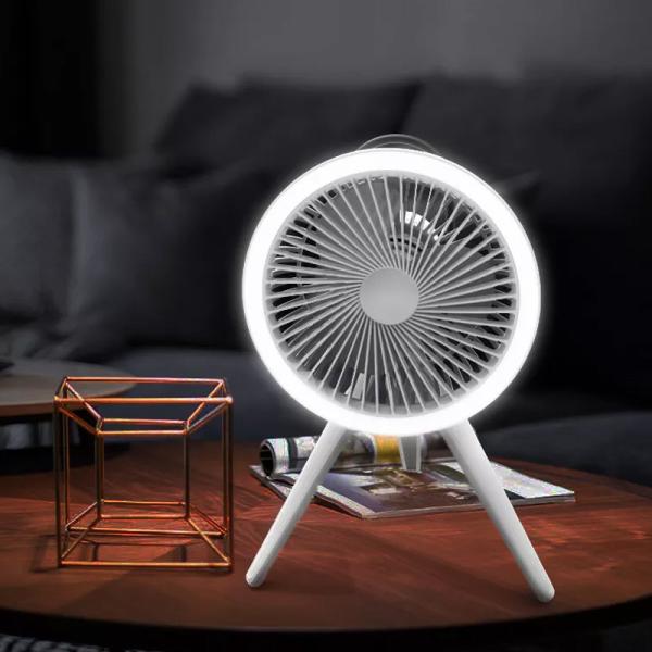 Buy cheap Cordless Mini Tripod Fan Outdoor Portable Camping Fan With Light from wholesalers