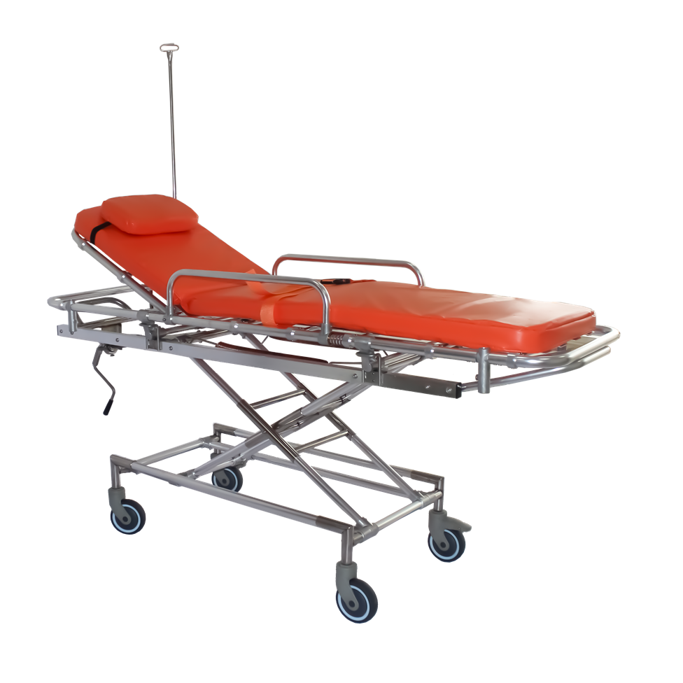 1900MM 35nch Medical Emergency Non-Magnetic Trolley Surgical MRI Compatible Transfer Ambulance Stretcher