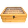 Buy cheap Transparent Lidded Wooden Box 12 Compartments Wood Tea Box Organizer from wholesalers
