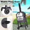 Buy cheap Wood Fired Coal Charcoal Stove Pizza Maker Trolley for Outdoor Patio Cooking Area 49*35cm from wholesalers