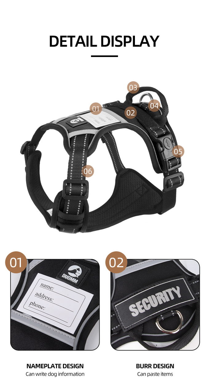 Pet Anti breakaway Harness Reflective Multifunctional Anti Lost Harness For Large Dog