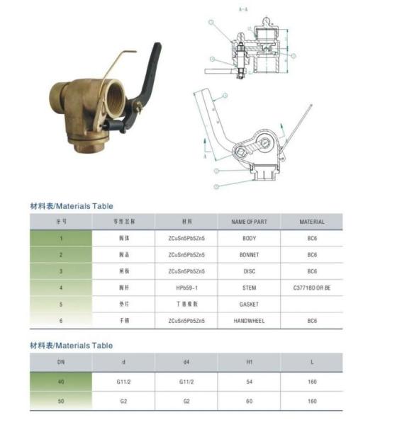 Buy cheap 37NF-65A sea water tank depth sounding self-closing valve, self-closing measuring pipe head with insurance from wholesalers