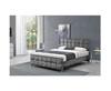 Buy cheap Crystal Button European Style King Size Bed Frame With Headboard Crushed Velvet Fabric from wholesalers