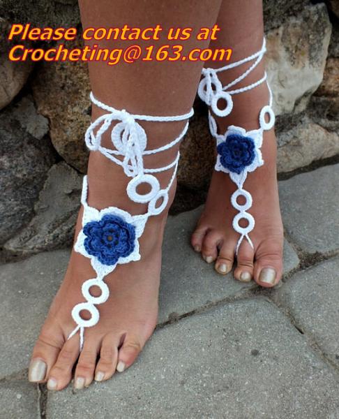 Buy cheap Crochet Barefoot Sandals, Nude shoes, Foot Jewelry, Beach Wedding, Sexy Anklet , Bellydance,Beach Footwear from wholesalers