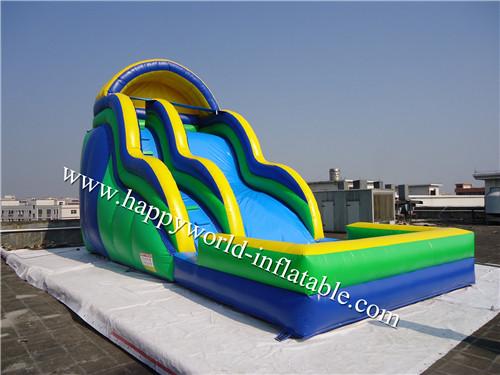 Buy cheap bounce round inflatable water slide , above ground pool water slide from wholesalers