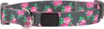 Polyester Webbing Soft Nylon Dog Collar , Garden Pattern Cute Puppy Collars