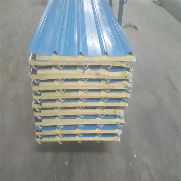 30mm blue color steel glass wool roof panel for fast assemble prefabricated