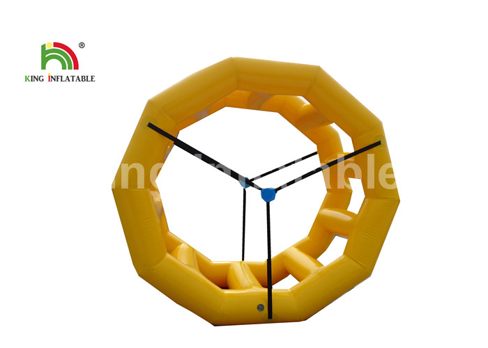 PVC Airtight Yellow 3m Dia Inflatable Water Roller / Customized Toy For Water Park