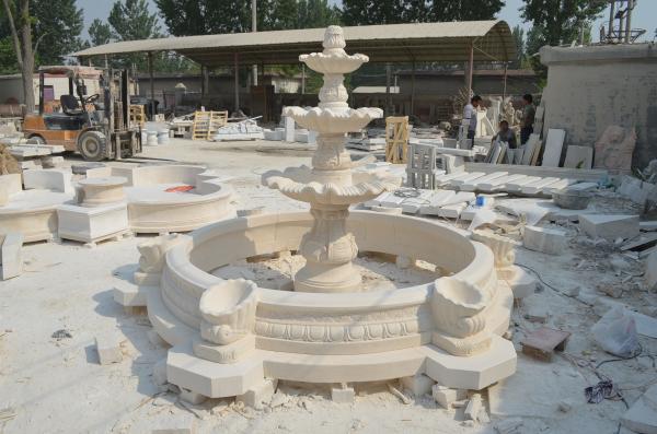 Buy cheap Outdoor Decoration White Marble Stone Water Fountain from wholesalers
