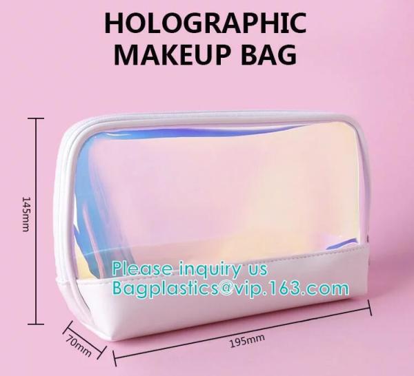 Buy cheap HOLOGRAPHIC MAKEUP BAG, PU TPU MATERIAL MAKEUP travel wash bag waterproof makeup bag cosmetic bags, ECO FIRENDLY PACKAGE from wholesalers