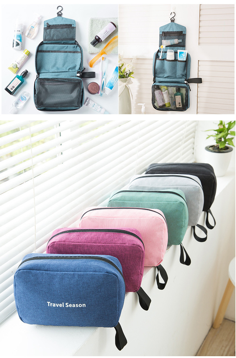 Pure Color Custom Logo Waterproof Polyester Pouch Clutch Bags Cosmetic Bag