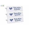 Buy cheap Sewing Garment Fabric Material Woven Clothing Labels Embroidered Blue On White from wholesalers