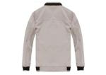 Beige Cotton Men's Bomber Jackets Knitted Ribbed Cuffs / Flight Jackets For Men
