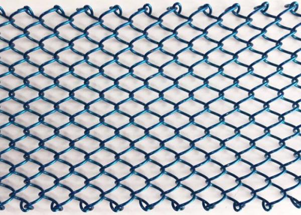 Buy cheap 26ft Blue Metal Coil Drapery Eco Fireplace Screen Curtain Spraying Painting from wholesalers