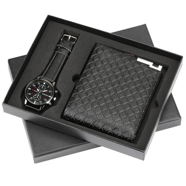 Buy cheap Personalized Black Wallet 1200g 2mm Rigid Gift Boxes With Lids from wholesalers