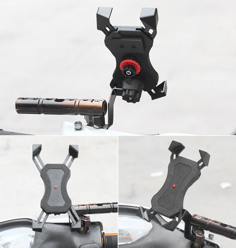 4" To 6.5" Motorcycle Phone Holder ABS Rear Mirror Handlebar Stand