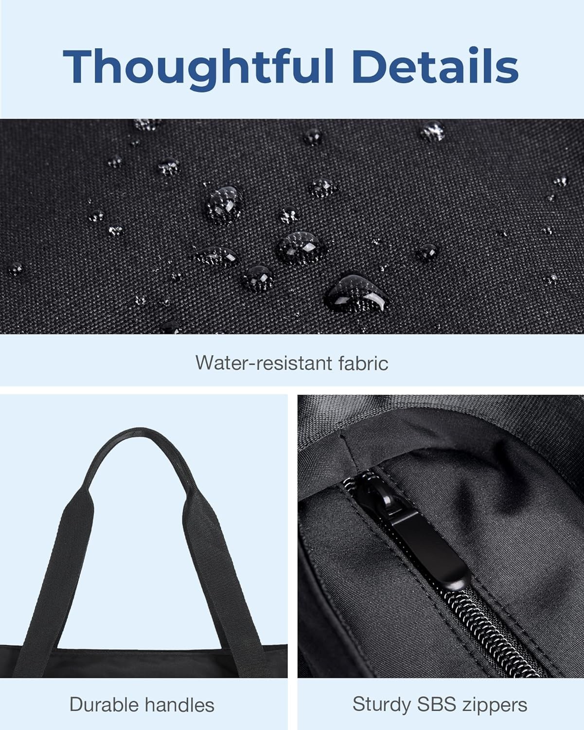BAGSMART Tote Bag for Women, Foldable Tote Bag With Zipper Large Shoulder Bag Top Handle Handbag for Travel, Work