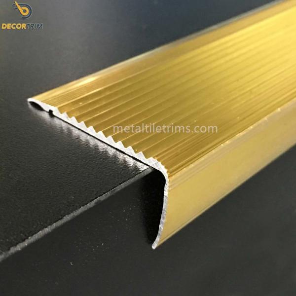 Buy cheap Shiny Gold Stair Nosing Tile Trim Anti Slip For Decorative Tile Edging OEM from wholesalers