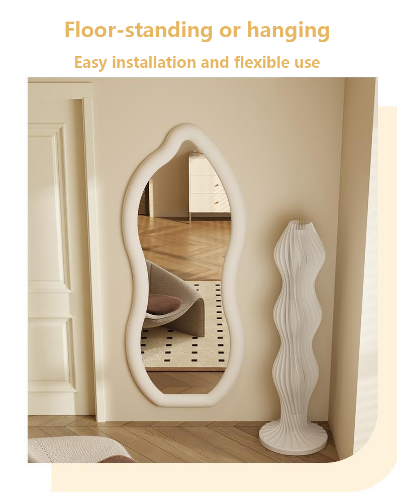 Standing Wavy Oversized Arched Floor Mirror 71x32 Dressing Room