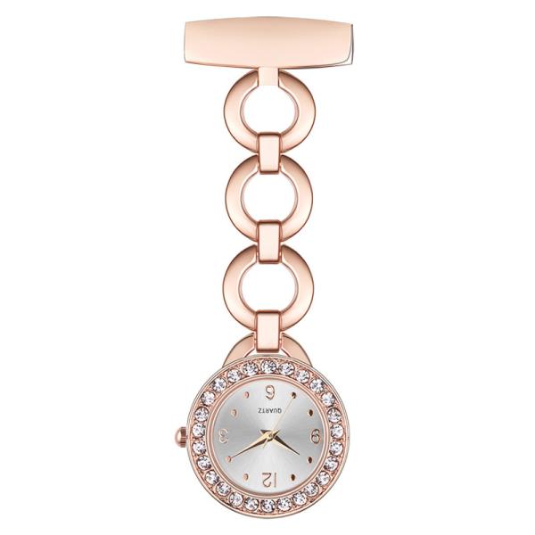 Buy cheap Nurse Pocket Watch Silver Elegant Women Brooch Nurse Watch Fashion Fob Nurse Watch Rose Gold Diamond Pendants Clocks Hot from wholesalers