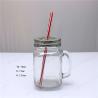 Buy cheap 16oz Glass Mason Jar With Handle and Metal Lid in Straws from wholesalers