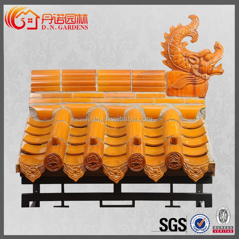Handmade Sintered Japanese Buddhist Temple Roof Traditional Chinese Ceramic Tiles