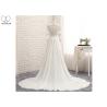 Buy cheap High Slit A Line Bridal Gowns / Cream Colour Wedding Gown Open Back Pleated Tail from wholesalers