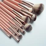11PCS Pink Makeup Brush High Flexibility Synthetic Bristles Powder Foundation