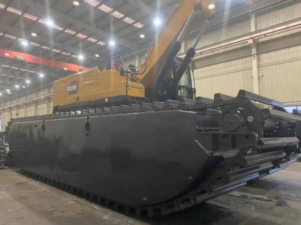 Quality Cuctomized SWAMP Floating Pontoon For Amphibious Excavator SY375H Q355b for sale