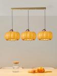 Designer Restaurant Island LED Chandelier Retro Resin Pumpkin Lamp Bedroom Wabi