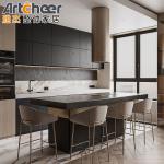 Contemporary Design Wooden Kitchen Cabinets with Island Table and E1 Grade