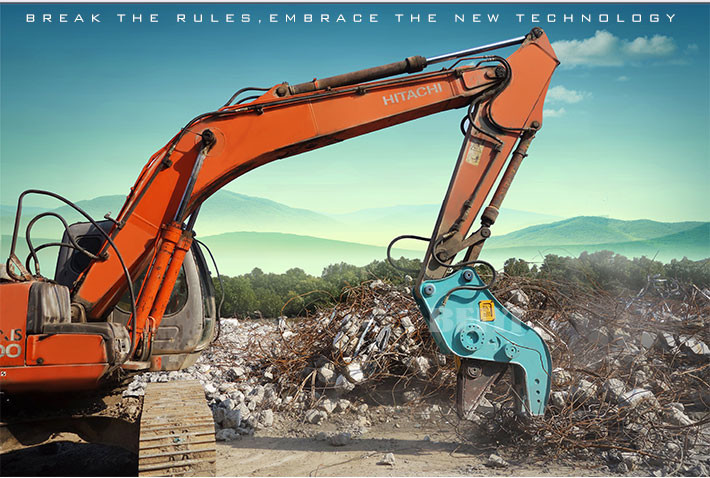 Secondary Building Demolition BEIYI Hydraulic Rotating Pulverizer concrete cutter