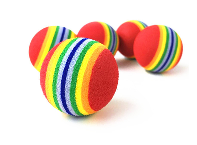 Interactive Elastic Material Rainbow Ball Pets Toy Silently Teasing Cats