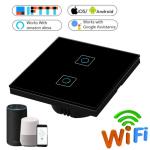 Smart Wall Light Switch, Wirelss Remote 1/2/3 Gang Glass Panel Touch Screen