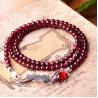 Buy cheap 4mm Round Genuine Garnet Beads Bracelet with 925 Silver Marcasite Goldfish Charm 20 inches (B120702) from wholesalers