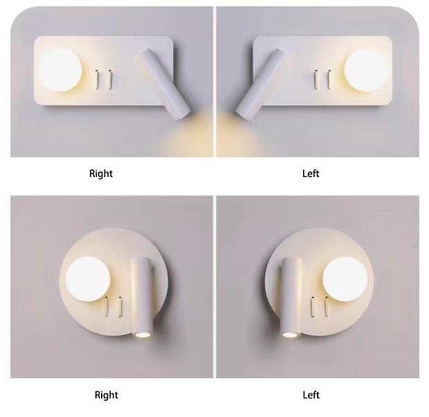 White Reading acrylic ball Wall Lamp 3W +5W Interior Bedroom Bedside Desk Wall Sconce Light Fixture For Indoor Hotel