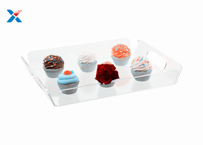 Custom Acrylic Display Stands Clear Acrylic Serving Tray Food Serving Organizer Plate For Restaurant