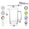 Buy cheap Heat Resistant Plastic Beverage Pitcher 29oz Plastic Juice Jug With Handle from wholesalers