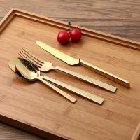 Buy cheap Integrated Forged Rustproof Square Handle 1810 Stainless Steel Flatware product
