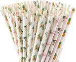 Buy cheap Hawaiian Tropical Party Pineapple 12mm Paper Straws Luau Decorations from wholesalers