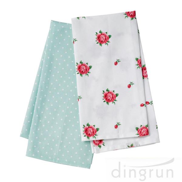 Buy cheap 100 Cotton Woven Kitchen Towels Flower Design Fast Dry Environment Friendly from wholesalers
