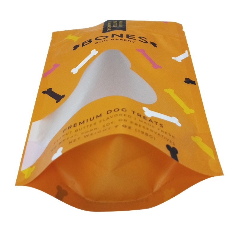 Custom Eco-friendly mini chili Kraft paper Dopack sachet with LOGO printing and zipper for Pets dog food packaging