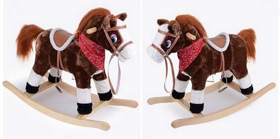 Buy cheap Dark Brown Rocking Horse With Sound And Moving Mouth and Tail And Led Light Big Size from wholesalers