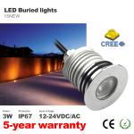 3W Mini LED Buried Light CREE XBD IP67 Recessed swimming pool LED underground
