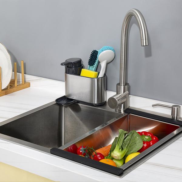 Buy cheap Kitchen Sink Tidy Caddy Sink Organizer With Sponge Holder Stainless Steel from wholesalers